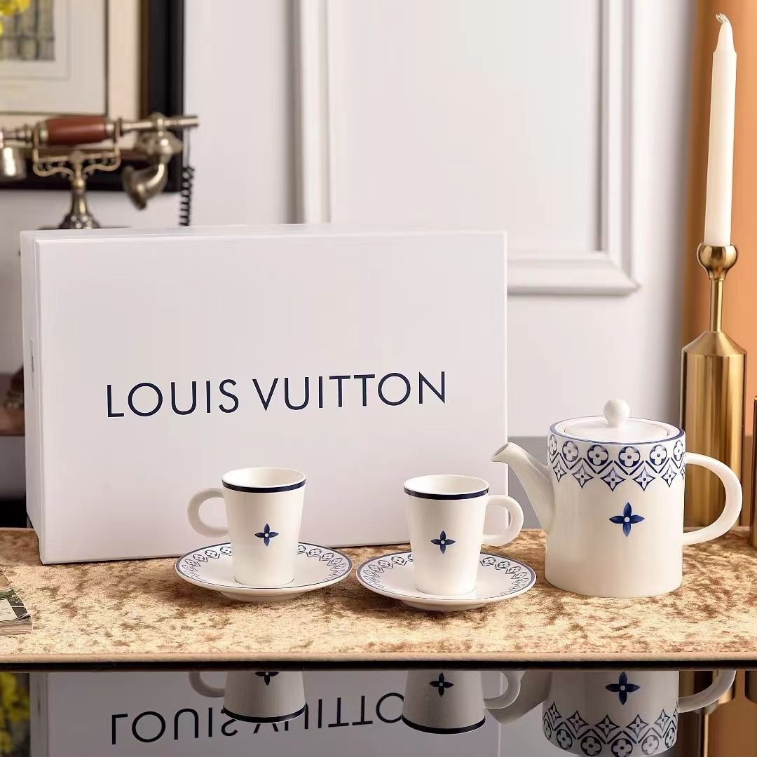 New Louis Vuitton Tea Set of two cups with tea pot - Louis Vuitton Cups | Buy Online in UAE